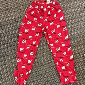 adidas Kids Red Wisconsin Sweatpants size medium
